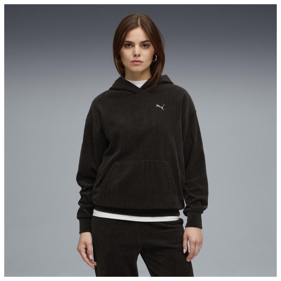 Puma Γυναικείο φούτερ Essentials Elevated Comfort Velour Rib Hoodie Puma Γυναικείο φούτερ Essentials Elevated Comfort Velour Rib Hoodie